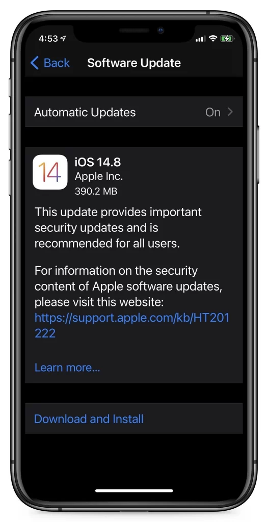 iOS 14.8 Public released