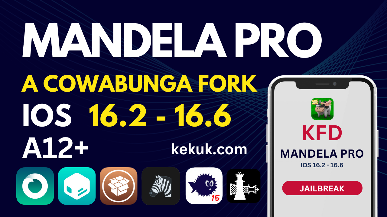 Mandela Pro Cowabunga iOS 16.2 to iOS 16.6 Jailbreak Exploit KFD