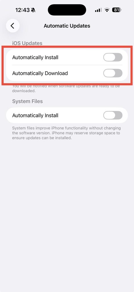 How to disable Automatic Updates, Automatically Install and Automatically Download